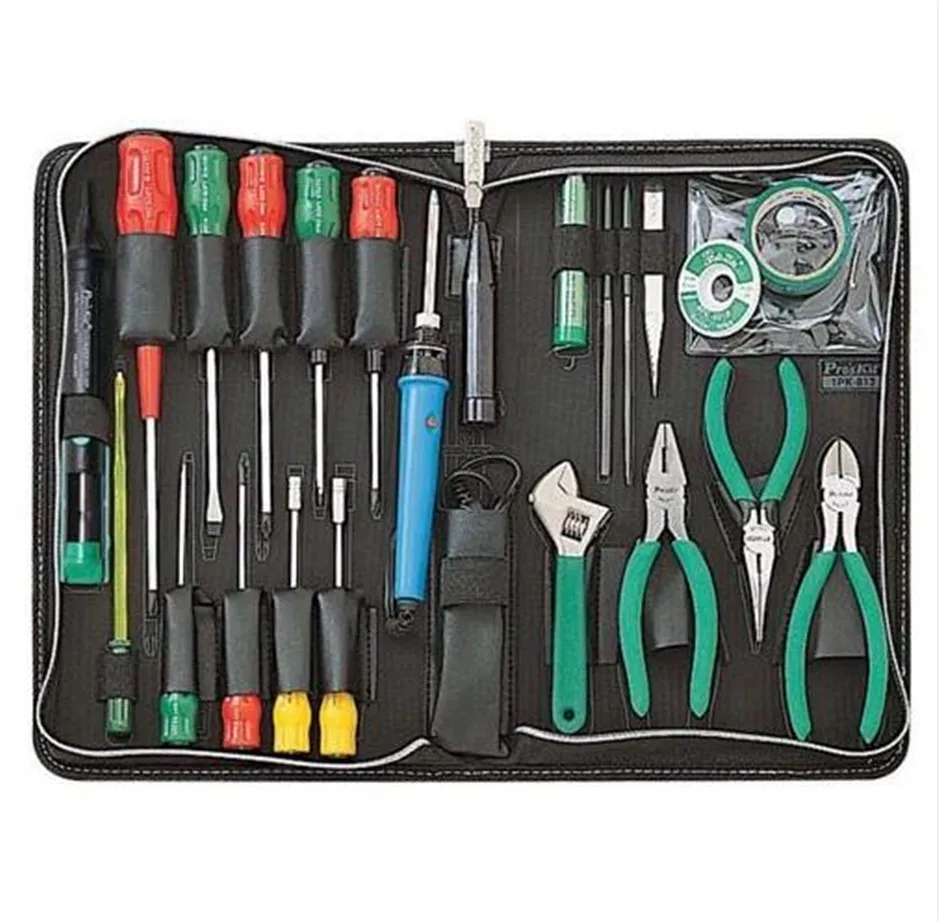 

1PK-813B-1 Basic Electronic Toolkit (220V), Hand Tool Set Screwdriver Pliers Needle File Tools Set