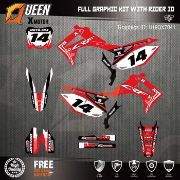 

Queen-X Custom Team Graphics Backgrounds Decals 3M Stickers Kit For Honda CRF250R 2014-2017 450R 2013-2016 041
