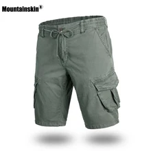 Новинка, мужские летние шорты из горной кожи, рабочие шорты из хлопка, повседневные мужские Свободные Комбинезоны с несколькими карманами, Мужская брендовая одежда, SA668