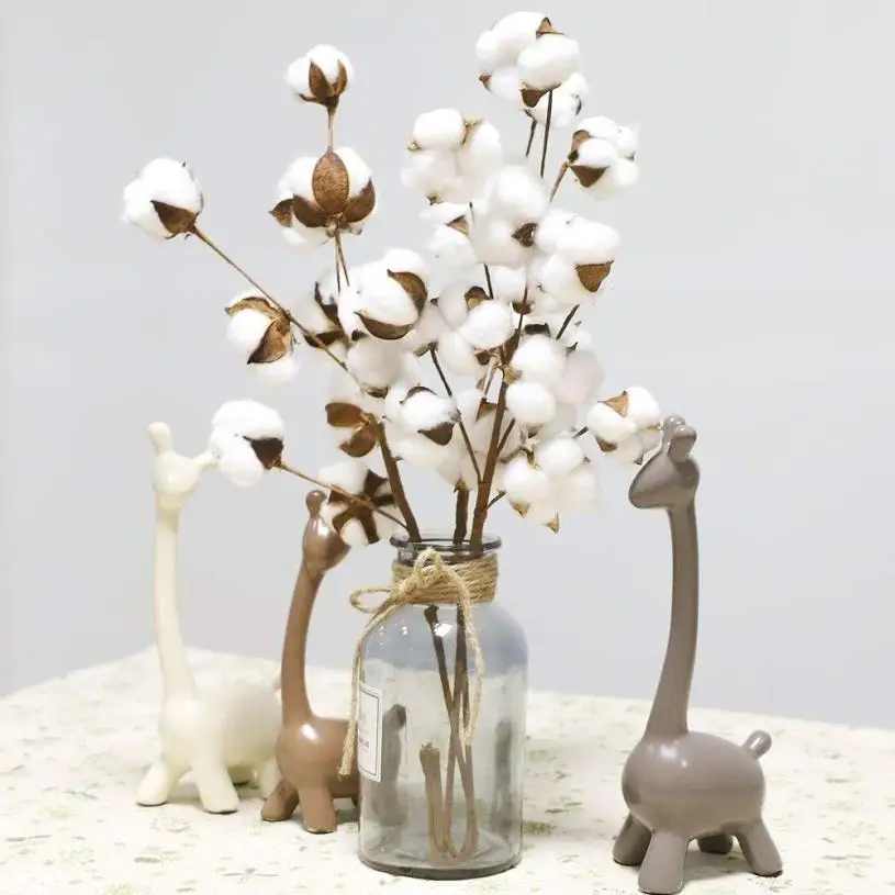 

Dried Cotton Stems Farmhouse Style Artificial Flower Filler Floral Decor AUG 15