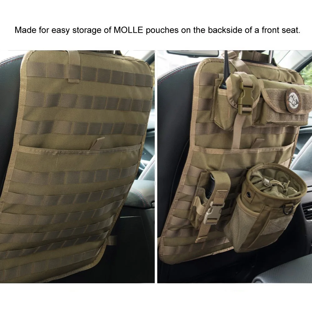 Тактический MOLLE автомобильный органайзер для спинки сиденья автомобиля панель чехол-протектор на автомобильное сиденье универсальная нейлоновая охотничья сумка