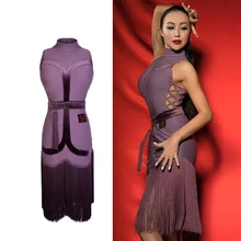 Платье для латинских танцев, женские сексуальные платья с бахромой, ча танго самба румба, тренировочная одежда с кисточками, одежда для выступлений DC1499