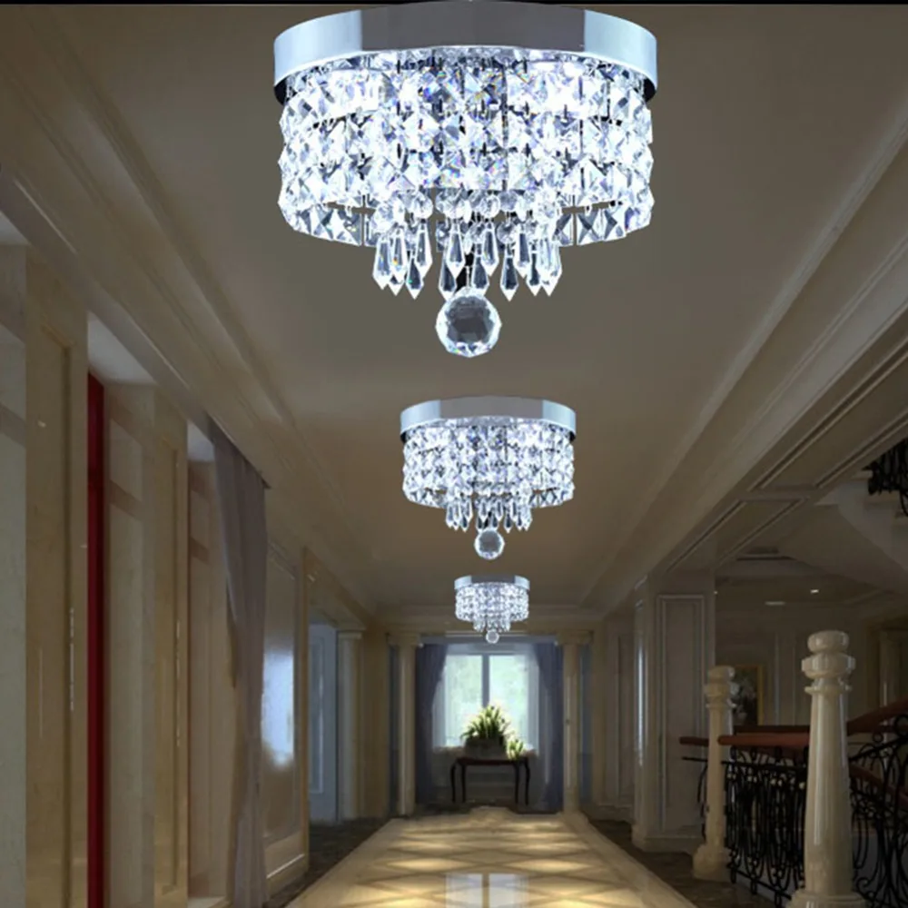 

Crystal LED Ceiling Light Modern Aisle Porch Corridor Loft bedroom dining room Hall Loft crystal ball home Decor ceiling lamps