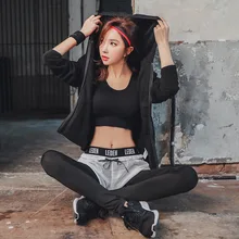 Комплекты для йоги Женская спортивная одежда комплект из 3 предметов женские спортивные костюмы Спортивная одежда для бега фитнес йога костюм спортивная одежда