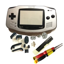 Серебряный цвет черные кнопки Замена оболочки корпуса для GameboyAdvance оболочки с карманом мультфильм объектив игра Футляр подарок для мальчика