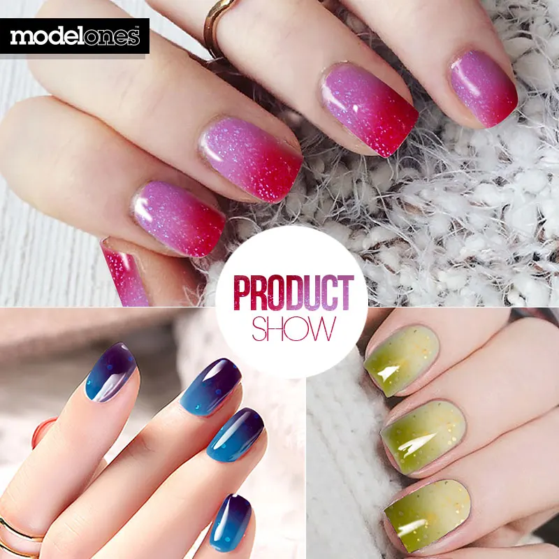 Modelones 7ML Fashion Temperature Thermo UV Nail Gel Polish Soak Off Glitter Changing Color Gel Nail Varnish Long Lasting Gel
