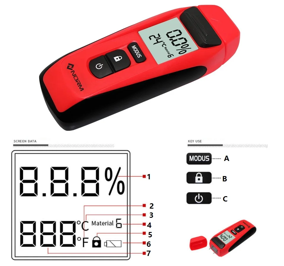 Norm портативный цифровой измеритель влажности древесины с двумя контактами тестер горячей влажности 0,5 процентов точность гигрометр детектор влажности древесины