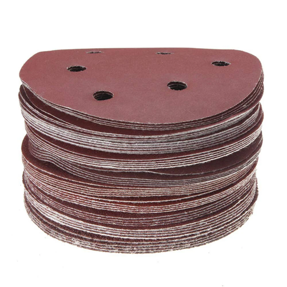 

50pcs 125mm 6" Disc Abrasives Hook Loop Sanding Paper with 8 Hole Sand Pads Set for Polish Machine