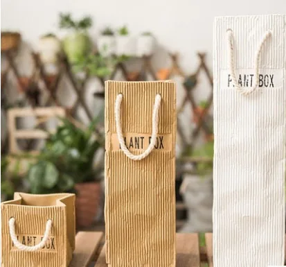 free shipping ceramic brown paper bag pottery flower pot flower vase paper bag flower vase