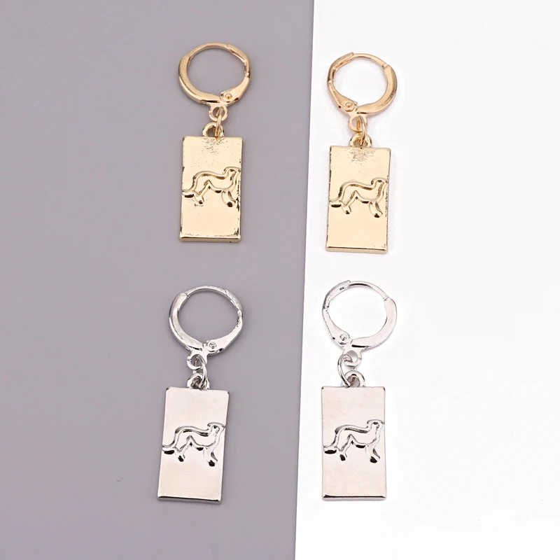 

1Pair Punk Personality Leopard Dog Hoop Earrings For Women Men Hip Hop Gold Silver Color Carving Animals Earrings Jewelry E248