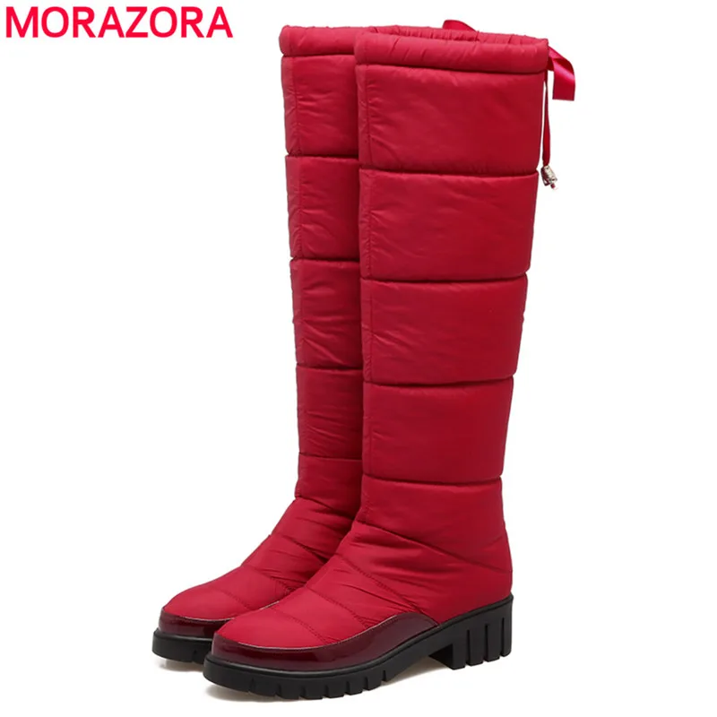 red snow boots