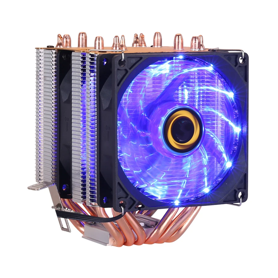 Радиатор охлаждения ЦП RGB с 6 теплотрубками 3PIN 4PIN 2 вентилятора для Intel 1150 1155 1156 1366