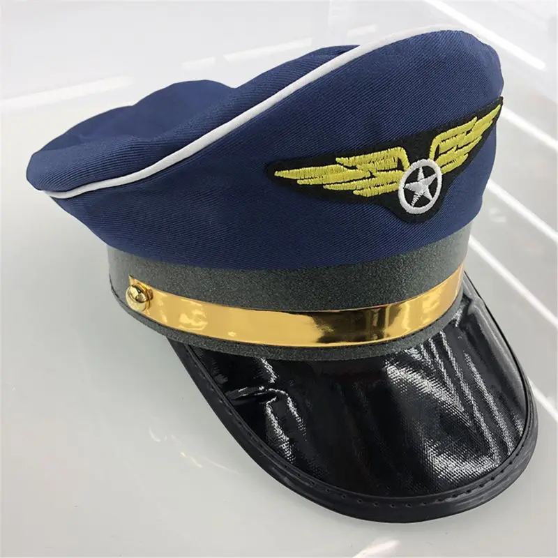 Captain's Yacht Sailors Hat Snapback Adjustable Sea Cap Navy Costume Accessory Fit Foradults and children