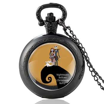 

New The Nightmare Before Christmas jack skellington Quartz Pocket Watch Classic Men Women Halloween Pendant Necklace Gift
