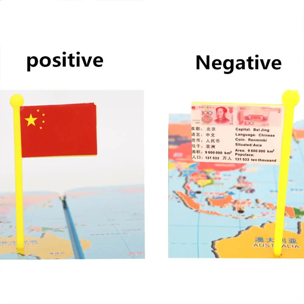 Geographic страна с флагом 3D деревянные головоломки карта мира игрушка снятия стресса Национальный флаг Дети Обучающие игрушки