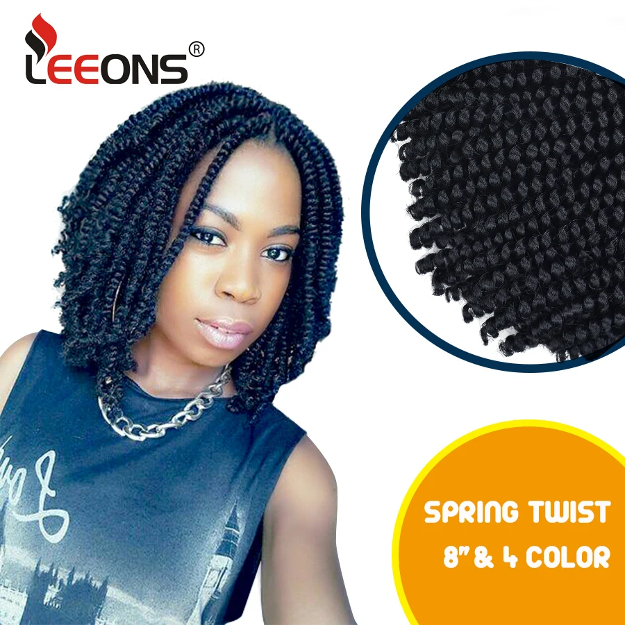 Leeons Fluffy Twist Hair Spring Twist Hair Ombre Braiding Hair 