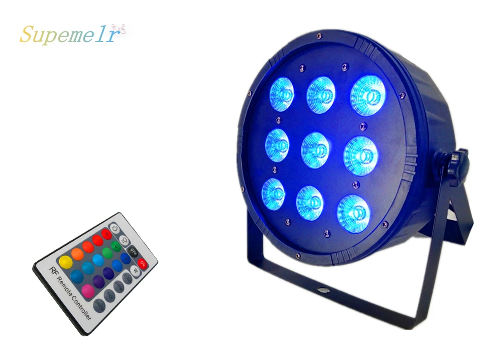 

2pcs/lot Wireless remote control LED Par CREE 9x12W 4in1 RGBW Led Stage Light LED Flat SlimPar Quad Can With DMX512 Flat DJ
