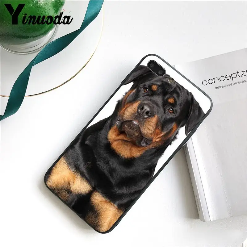 Yinuoda черный Ротвейлер Собака Щенок Мягкий силиконовый чехол для телефона чехол для iPhone 8 7 6 6S Plus 5 5S SE XR X XS MAX Coque Shell - Цвет: A14