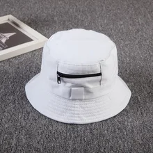 Стиль с молнией модные K Поп простой цвет ведро Шапки популярная модель cap пары Зимние Теплые cap для пар