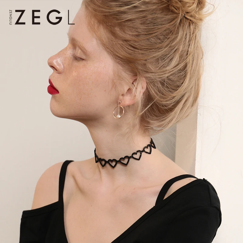 ZEGL асимметричные серьги модные красные серьги любовь круглые серьги с подвесками женские серьги ювелирные изделия