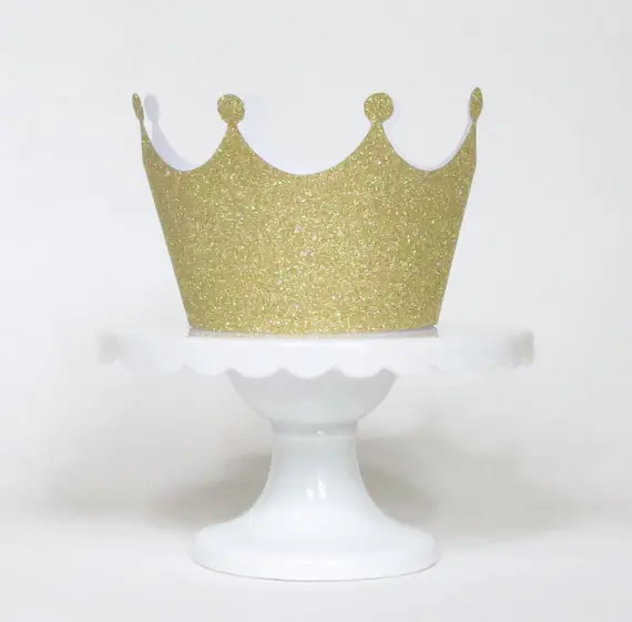 

gold Crown Glitter Cupcake Wrappers wedding holders princess New Year Birthday, bridal baby Shower party cake decoration