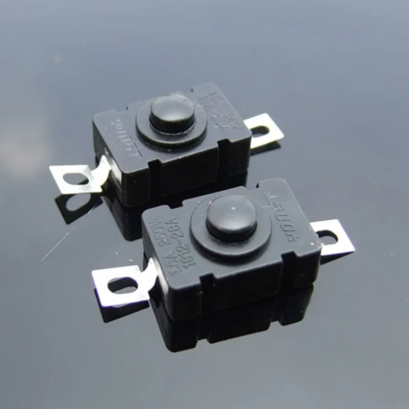 

2PCS Self Locking Rectangular Push Button Switch Good Operation Feel Toy Model Element Round Button Can Be a Flashlight Switches