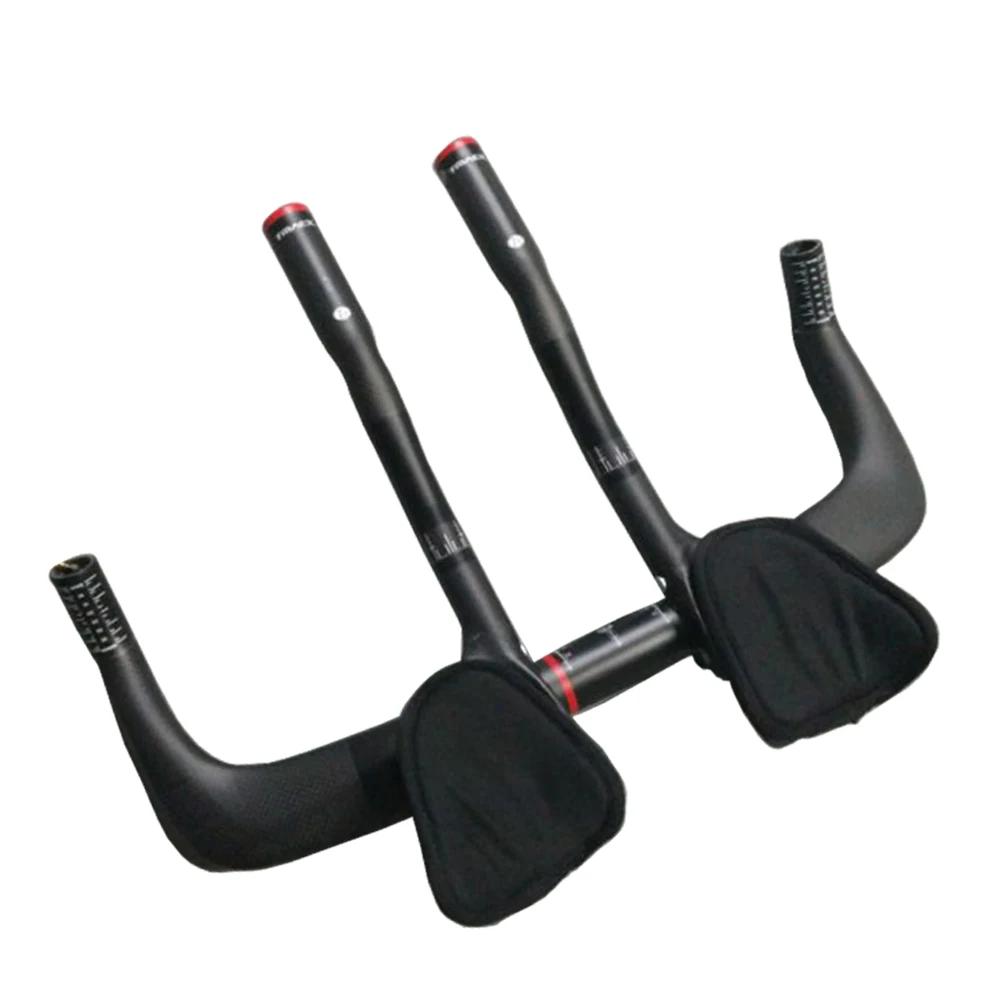 

TMAEX-Road Bike Rest Handlebar Full 3k Carbon Handlebar Bicycle TT Handlebars+Auxiliary Carbon Handlebar 480g