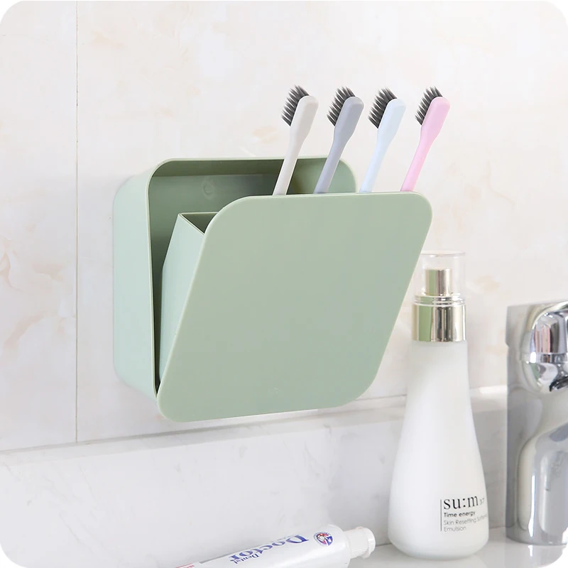 

Wall hanging tableware remote control Organizer storage box toothbrush Cosmetics finishing storage shelf for Bathroom