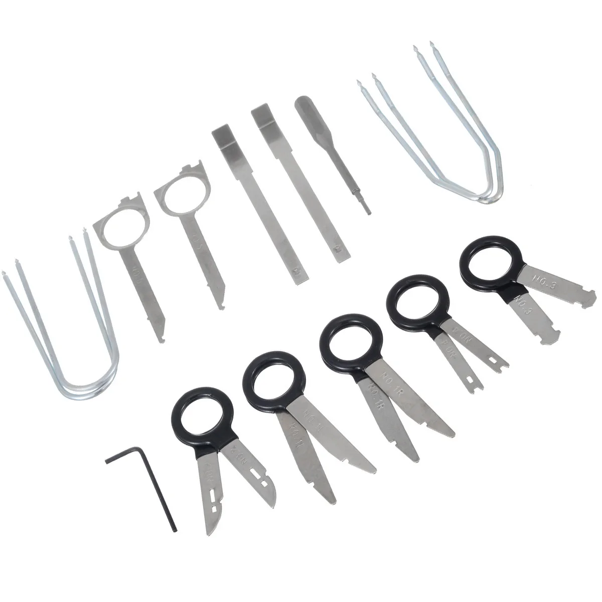 20PCs Professional Car Radio Removal Key Tool Kit Audio Tools Keys Stereo CD Repair Hand Tools Set Release Keys Extraction Tools