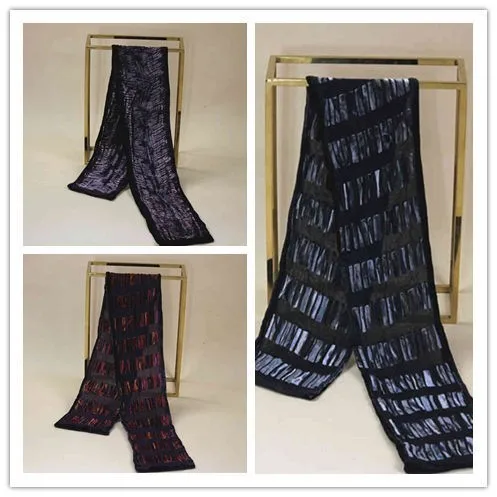 

Silk and Rayon/cotton burnt out velvet silk scarf/handkerchief women men,size:16*130cm,DOUBLE-DECKER