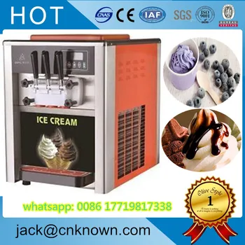 

Newest automatic stainless steel table top soft serve ice cream machine for freeshipping
