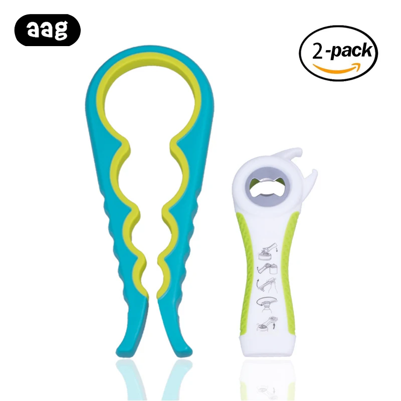 

2Pcs Opener Multi Function Twist Bottle Opener Stainless Steel Jar Gripper Can Wine Beer Lid Twist Off Jar Opener Kitchen Tool