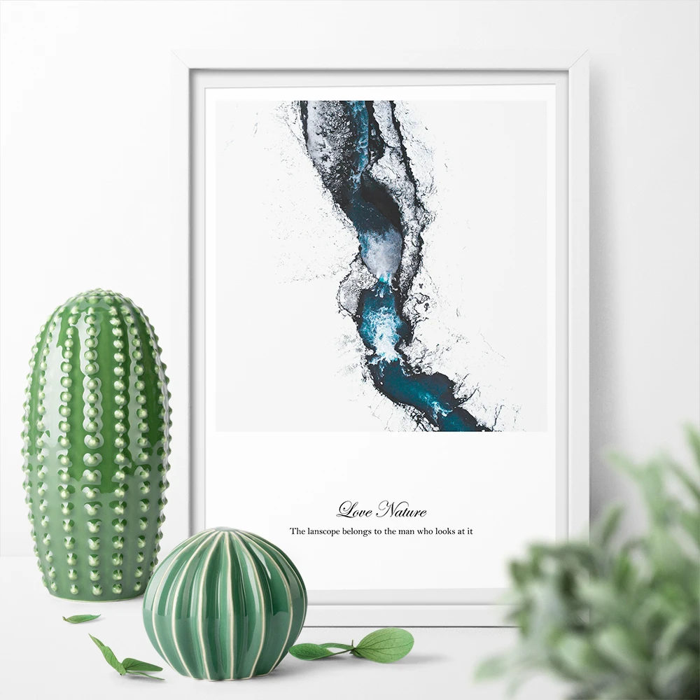 Исландская и речная аэрофотосъемка Arctic Poster печать настенные художественные