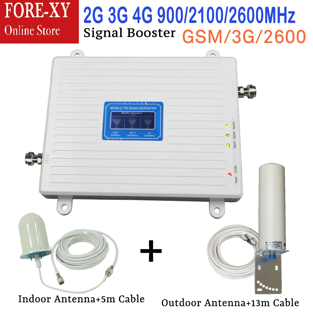 

Full set 900MHz Repeater 3g GSM Booster 2600 Cell Phone Signal Repetidor Amplifier with indoor outdoor antenna smart home device