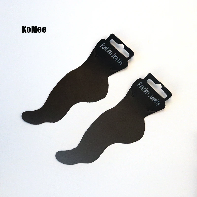 100 шт./лот) 5x15,5 см черный пластиковый ножной браслет карты Модный ножной браслет дисплей подвесной держатель карты метки