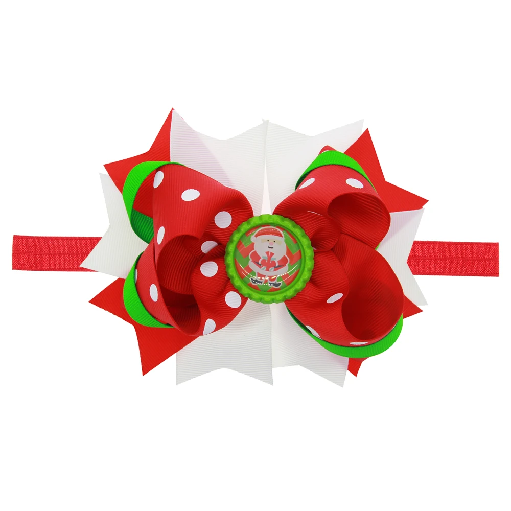 

A cute headband Santa Claus Christmas ribbon snow white flowers style hair band Hair Accessories