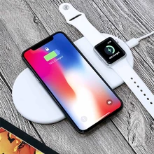 2 в 1 Qi Быстрое беспроводное зарядное устройство для Apple Watch 3 iPhone X 8
