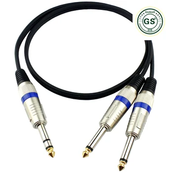 

GuSuo Jack 6.35mm Male To 2x 6.35mm 1/4" Male Plug Microphone Audio Stereo Extension TRS to TS Cable M/M 0.5 - 30 meter