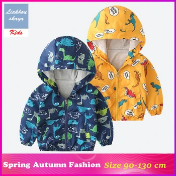 

Liakhouskaya 2019 Cute Dinosaur Spring Kids Jacket For Boy Warm Outerwear Coat Children Windbreakers Water Proof Korean Clothes