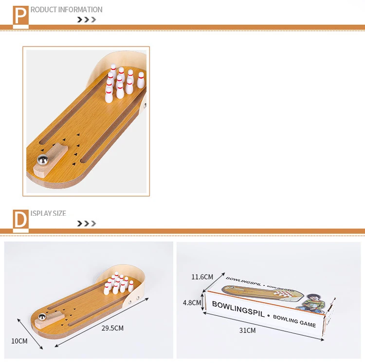 Мини-боулинг в помещении для родителей и детей Интерактивные игрушки головоломка настольная игра Деревянный Боулинг декомпрессионные игрушки для детей