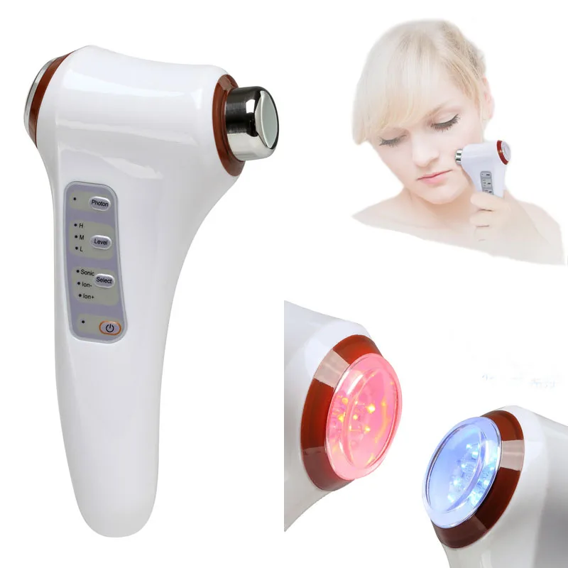 3Mhz 3 in 1 Ultrasonic Galvanic Ionic LED Photon Facial Massager