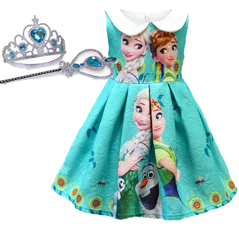 Новое платье Анны и Эльзы для маленьких девочек Высококачественная нарядная детская одежда Золушки с блестками для вечеринок костюм Снежной Королевы для косплея - Цвет: 20