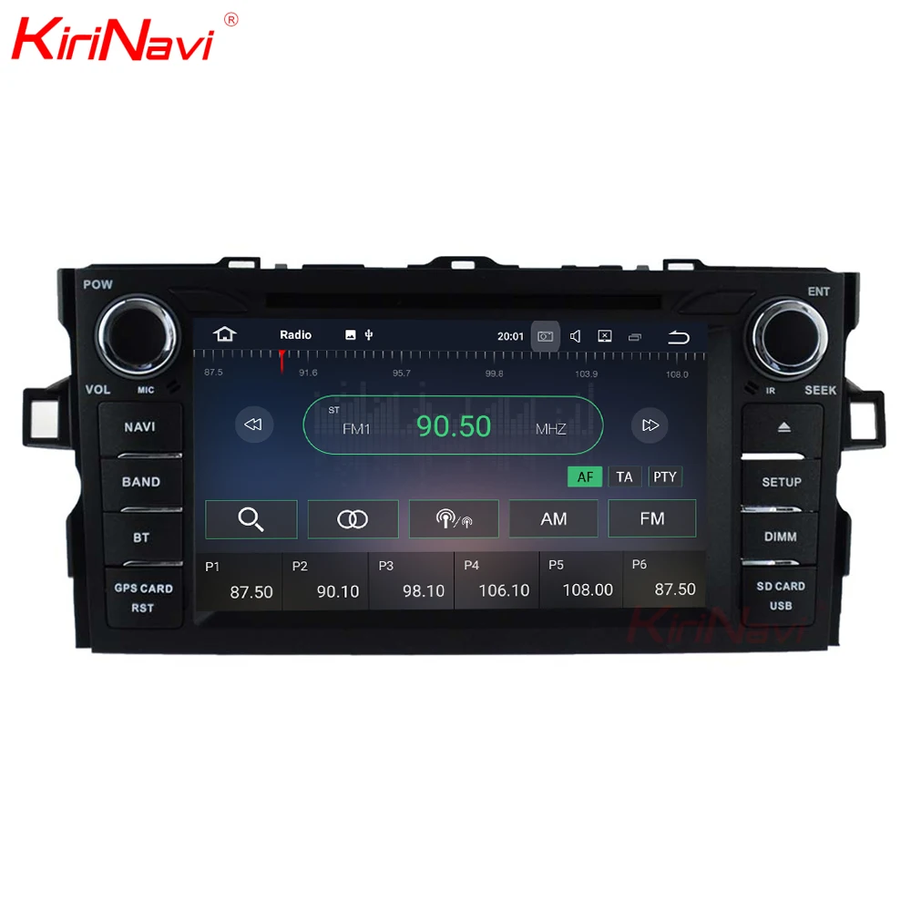 Top KiriNavi Android 7.1 stereo for Toyota Auris Car DVD Player GPS navigation 2007-2012 multimedia system with WiFi BT audio radio 3