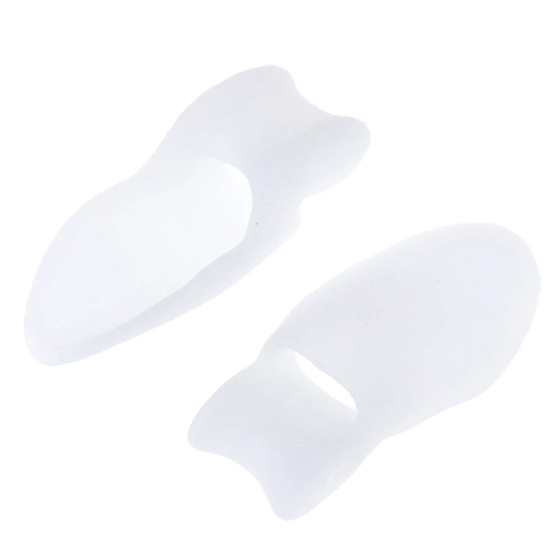 2pcs/set Silicone Gel Cover Cap Finger Toe Protector Pain Relief Preventing Blisters Corns Nail Tools Foot Care Toe Separators - Цвет: Белый
