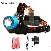 Светодиодный фонарь XM-L T6 фара головного света 2000LM задний Фонарь налобный фонарь с телескопической регулировкой фокуса луча 2*18650 Батарея+ зарядное устройство+ USB