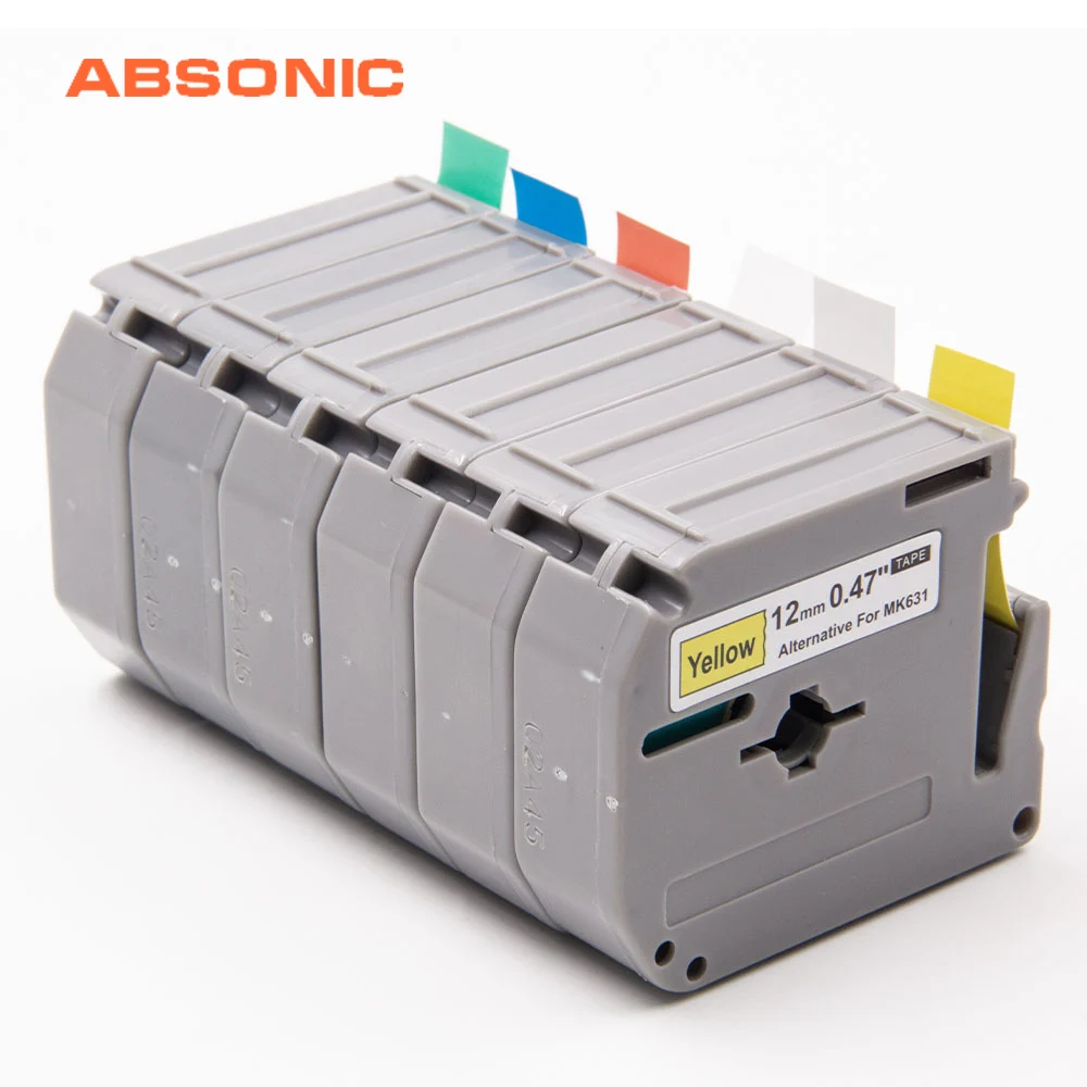 Absonic 12 мм* 8 м M-K131 M-K231 M-K431 M-K531 M-K631 M-K731 запечатанных лент совместимый для брата PT-90 PT-80 PT-65 PT-45 PT-M95 PT-60