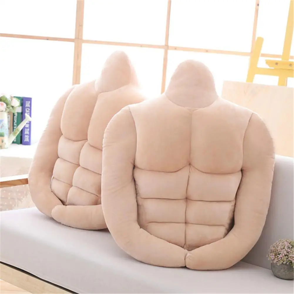 Забавная теплая плюшевая подушка в форме мускулистого человека, плюшевая мягкая игрушка, декоративная подушка для фотосессии, детский подарок на день рождения 65*60 см - Цвет: as picture