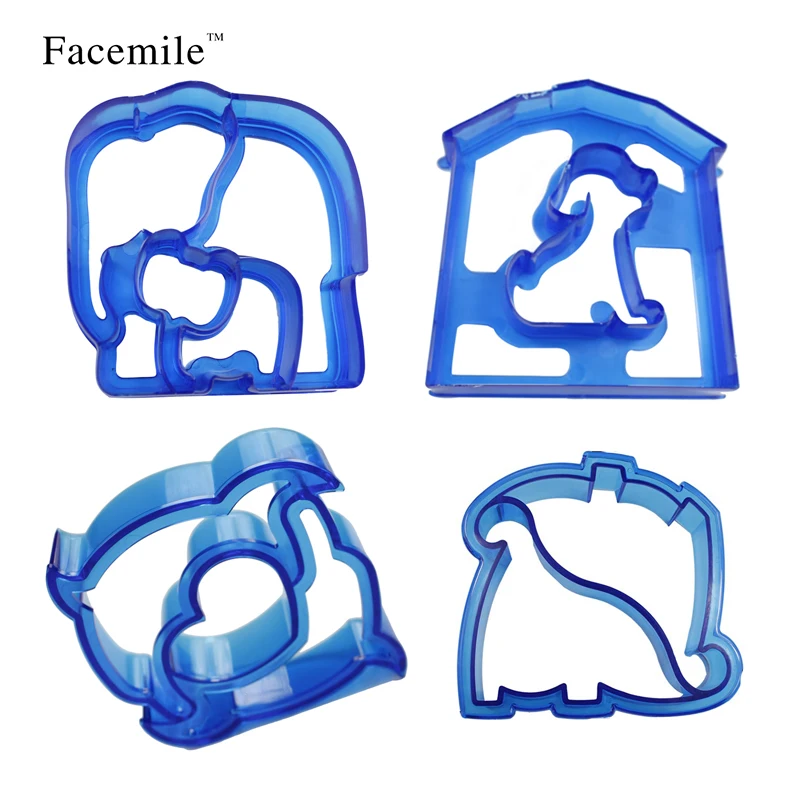

4pcs/set Animal Cartoon Shape Sandwich Toast Bread Mold Cookie Biscuit Cholcolate Baking Maker Tools ZH018 Gift