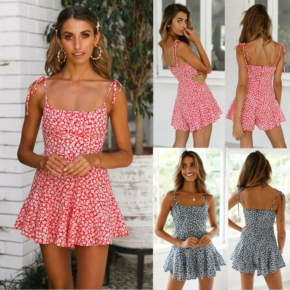 Women's Summer Flowers Print Mini Dress Vintage Boho Bohemian Dresses Beach Short Dress Ladies Summer Casual Sundress Holiday Women's Summer Flowers Print Mini Dress Vintage Boho Bohemian Dresses Beach Short Dress Ladies Summer Casual Sundress Holiday