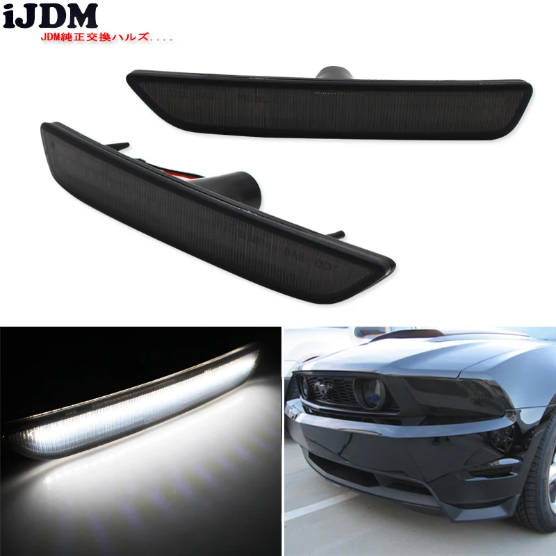 IJDM светодиодные лампы для переднего бампера 2010 2014 Ford Mustang цвет Янтарный/белый|lamp